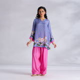 Lotus Shantoon Farsi Salwar Set - Quilt Blue