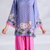 Lotus Shantoon Farsi Salwar Set - Quilt Blue