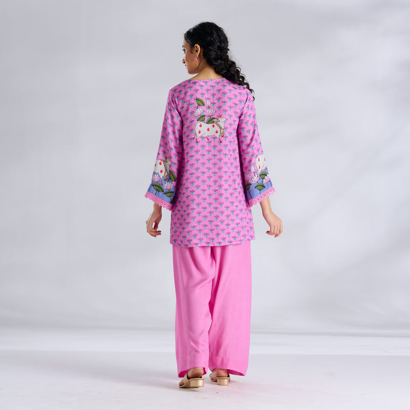 Lotus Shantoon Farsi Salwar Set - Candy Pink
