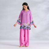 Lotus Shantoon Farsi Salwar Set - Candy Pink