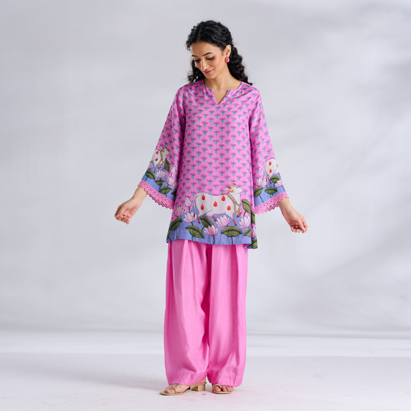 Lotus Shantoon Farsi Salwar Set - Candy Pink