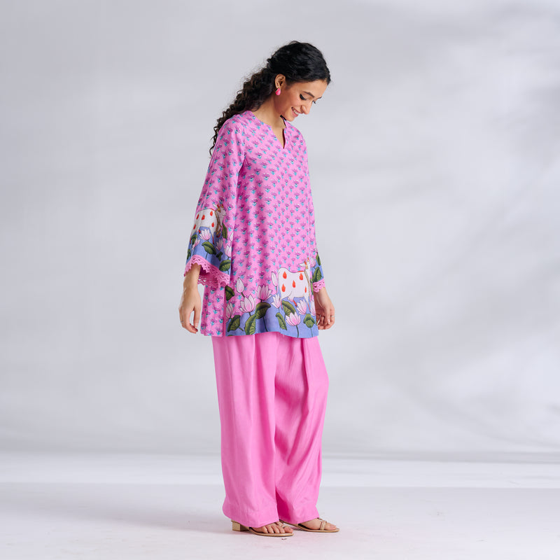 Lotus Shantoon Farsi Salwar Set - Candy Pink