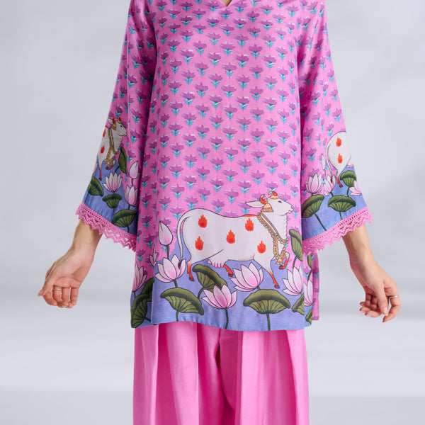 Lotus Shantoon Farsi Salwar Set - Candy Pink