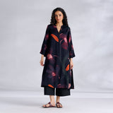 Rivaa Modal Satin Kurta - Black