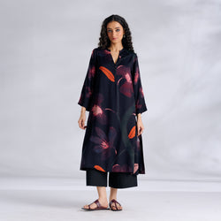 Rivaa Modal Satin Kurta - Black