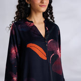 Rivaa Modal Satin Kurta - Black
