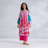 Pavitra Colour Blocked Shantoon Kurta - Lavender