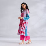 Pavitra Colour Blocked Shantoon Kurta - Lavender