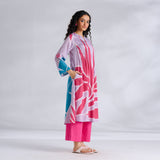 Pavitra Colour Blocked Shantoon Kurta - Lavender