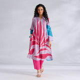 Pavitra Colour Blocked Shantoon Kurta - Lavender