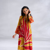 Pavitra Colour Blocked Shantoon Kurta - Mustard Yellow