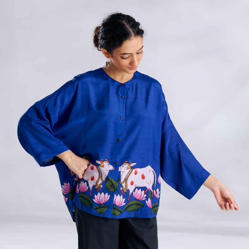Surbhi Shantoon Shirt - Royal Blue