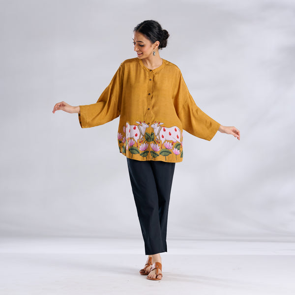Surbhi Shantoon Shirt - Golden Yellow