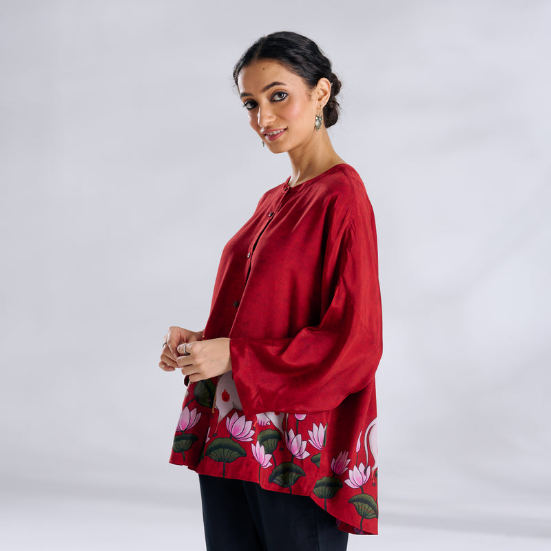 Surbhi Shantoon Shirt - Blood Red