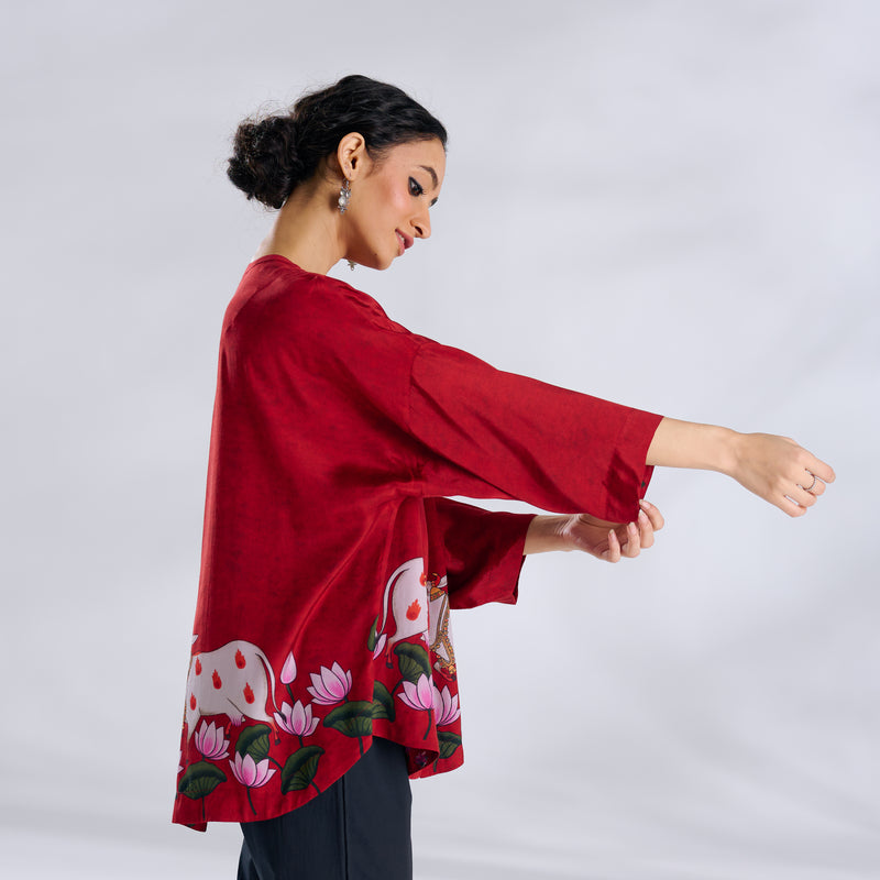 Surbhi Shantoon Shirt - Blood Red