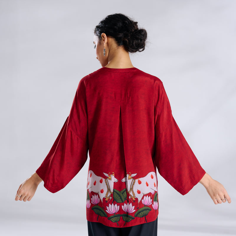 Surbhi Shantoon Shirt - Blood Red
