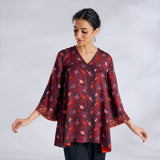 Mogra Modal Satin Tunic - Maroon