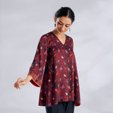 Mogra Modal Satin Tunic - Maroon