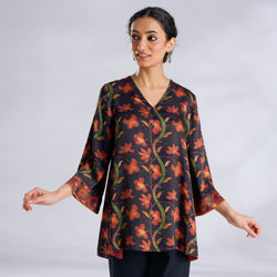 Mogra Modal Satin Tunic - Black