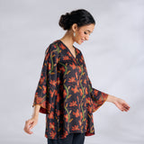 Mogra Modal Satin Tunic - Black