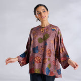 Mirin Modal Satin Oversized Shirt - Stone Grey