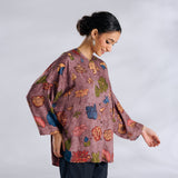 Mirin Modal Satin Oversized Shirt - Stone Grey
