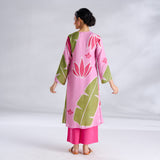 Pavitra Colour Blocked Shantoon Kurta Set - Candy Pink