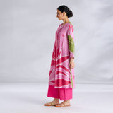 Pavitra Colour Blocked Shantoon Kurta - Candy Pink