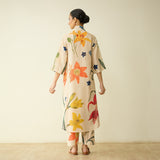 Into the Wilderness Slub Cotton Kurta Set - Cream White