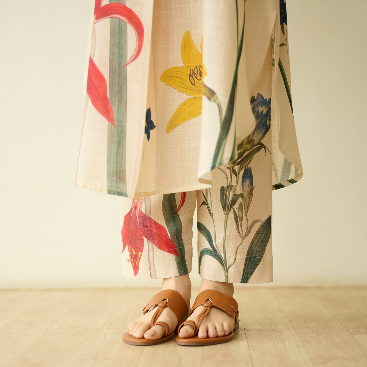 Into the Wilderness Slub Cotton Kurta Set - Cream White