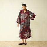 Palm Tree Modal Statement Dress - Maroon