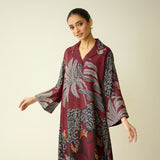 Palm Tree Modal Statement Dress - Maroon