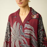 Palm Tree Modal Statement Dress - Maroon