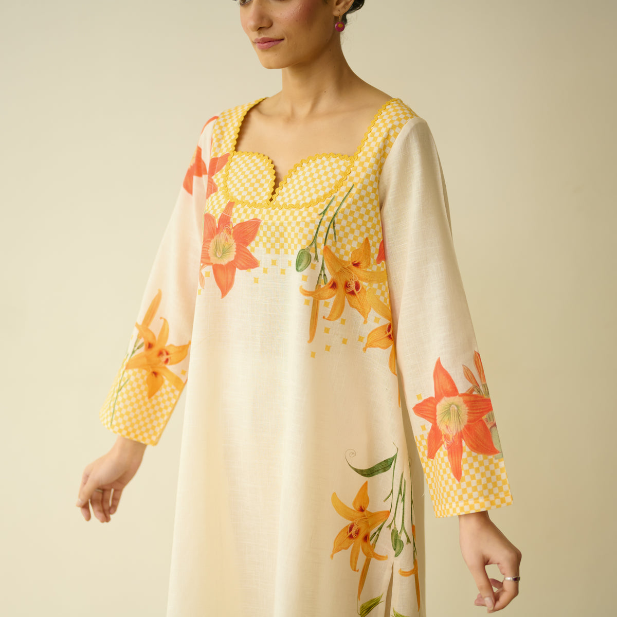 Masakali Slub Cotton Farsi Set - Turmeric Yellow