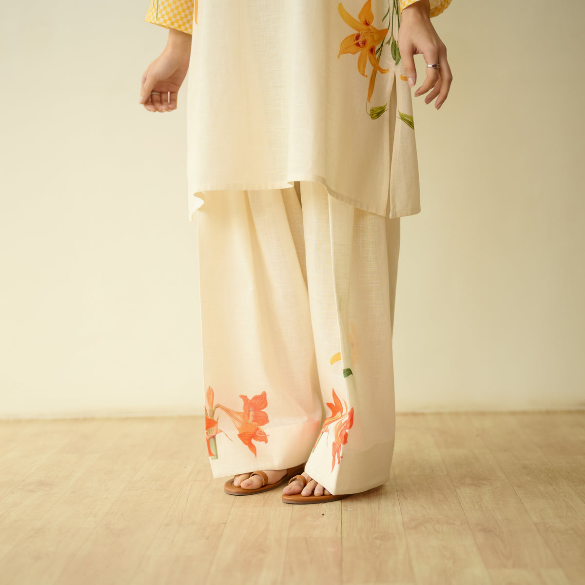 Masakali Slub Cotton Farsi Set - Turmeric Yellow