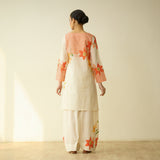 Masakali Slub Cotton Farsi Set - Tangerine