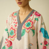 Dil Slub Cotton Hand Embroidered Kurta Set - Butter White