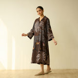 Palm Tree Modal Statement Dress - Coco Brown