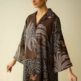 Palm Tree Modal Statement Dress - Coco Brown