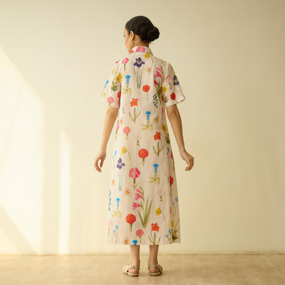 Ruby Slub Cotton Day Dress - Off White