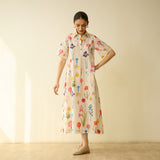 Ruby Slub Cotton Day Dress - Off White