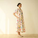 Ruby Slub Cotton Day Dress - Off White