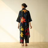 Into the Wilderness Slub Cotton Kurta Set - Black