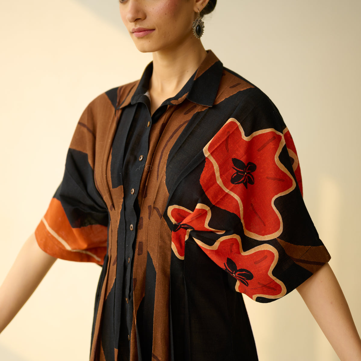 June Slub Cotton Dress - Black