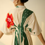 June Slub Cotton Dress - Cream White