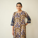 Abha Slub Cotton Kurta - Violet