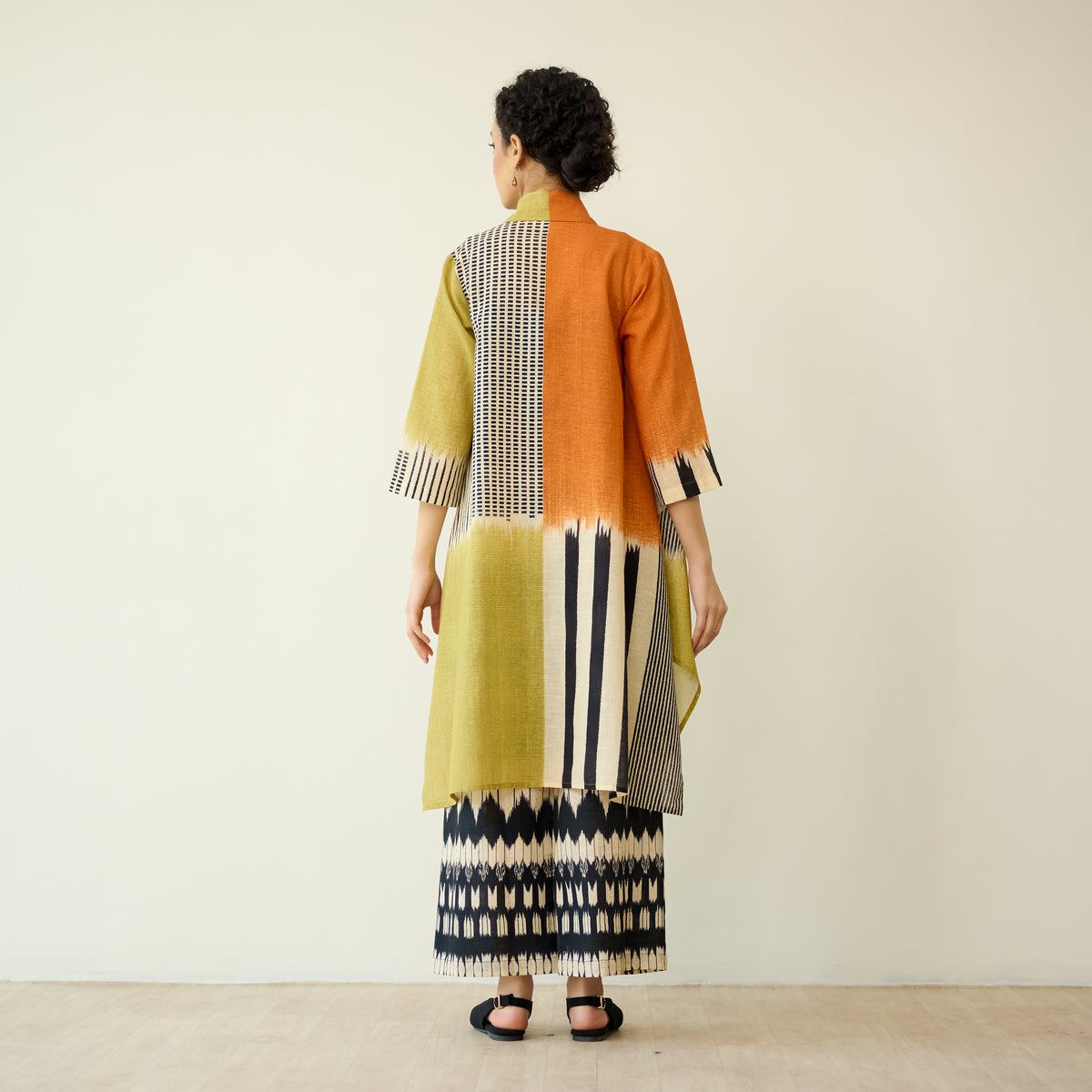 Mix and Match Slub Cotton Shrug Set - Tangerine & Heena