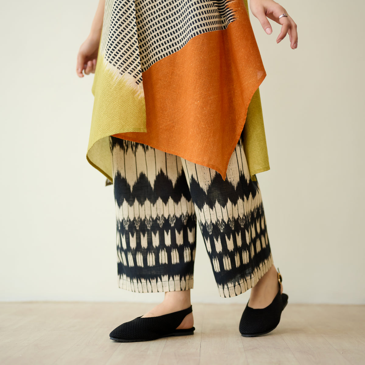 Mix and Match Slub Cotton Shrug Set - Tangerine & Heena