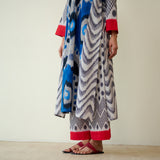 Rhythm Slub Cotton Kurta Set - Electric Blue & Grey