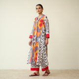 Rhythm Slub Cotton Kurta Set - Mustard & Grey